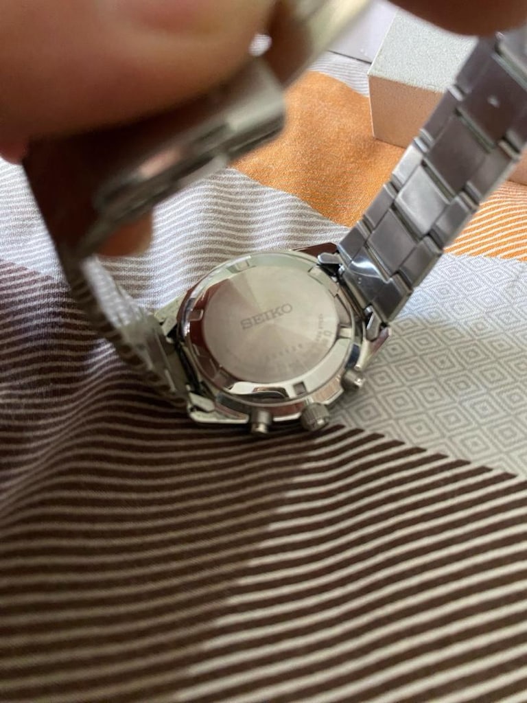 Seiko 42 mm Quartz Kronograf 10 ATM Lacivert Çelik Erkek Kol Saati - 6