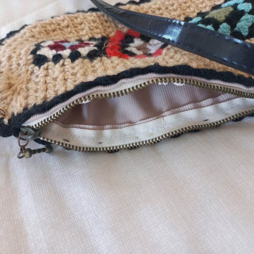 motif örgüsü astarlı çanta - 3