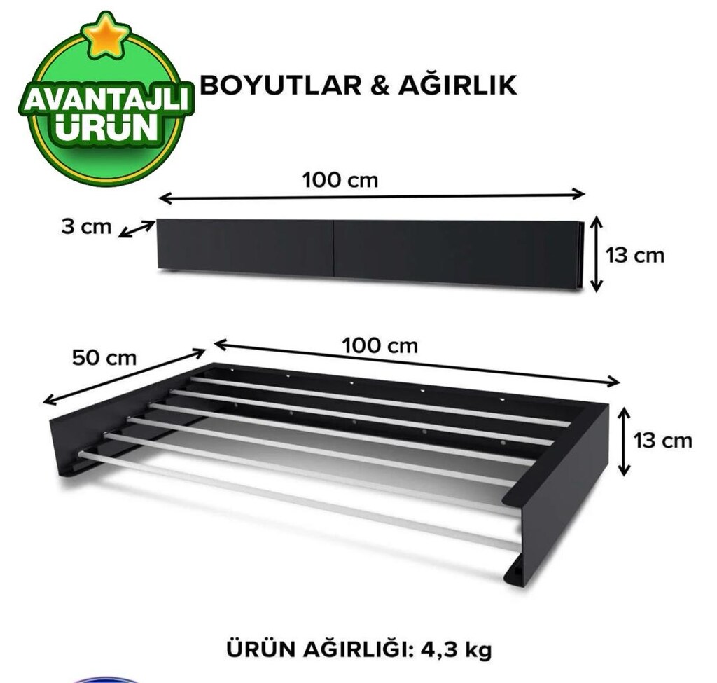 duvara monte çamaşır askılığı - 4