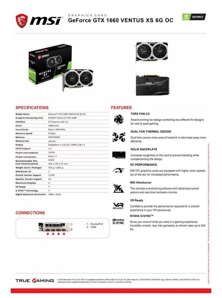 GeForce GTX 1660 SUPER Ventus Ekran Kartı - 7