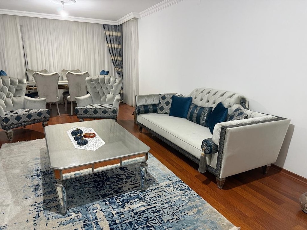 Modern Salon Takımı, Masa, Sandalye, Halı, 4 Fon Perde - 3