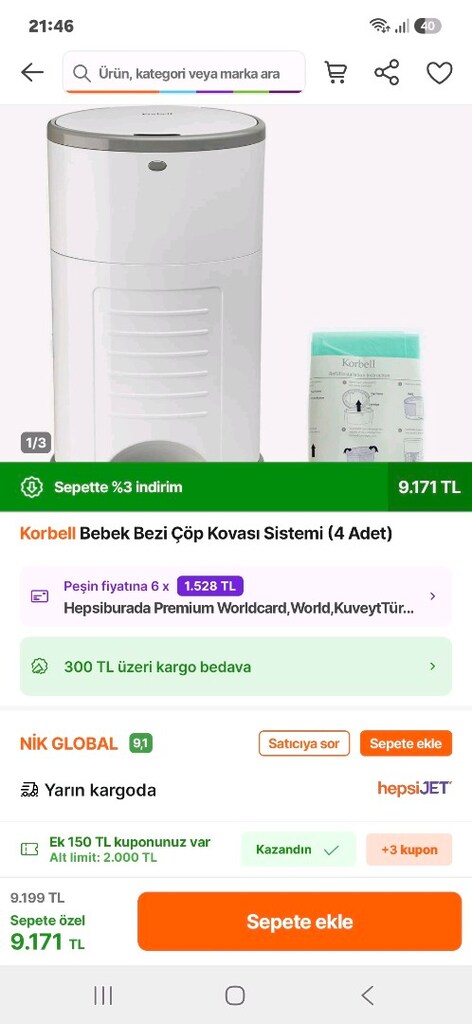 çocuk bez kovası çeşme satılık - 3