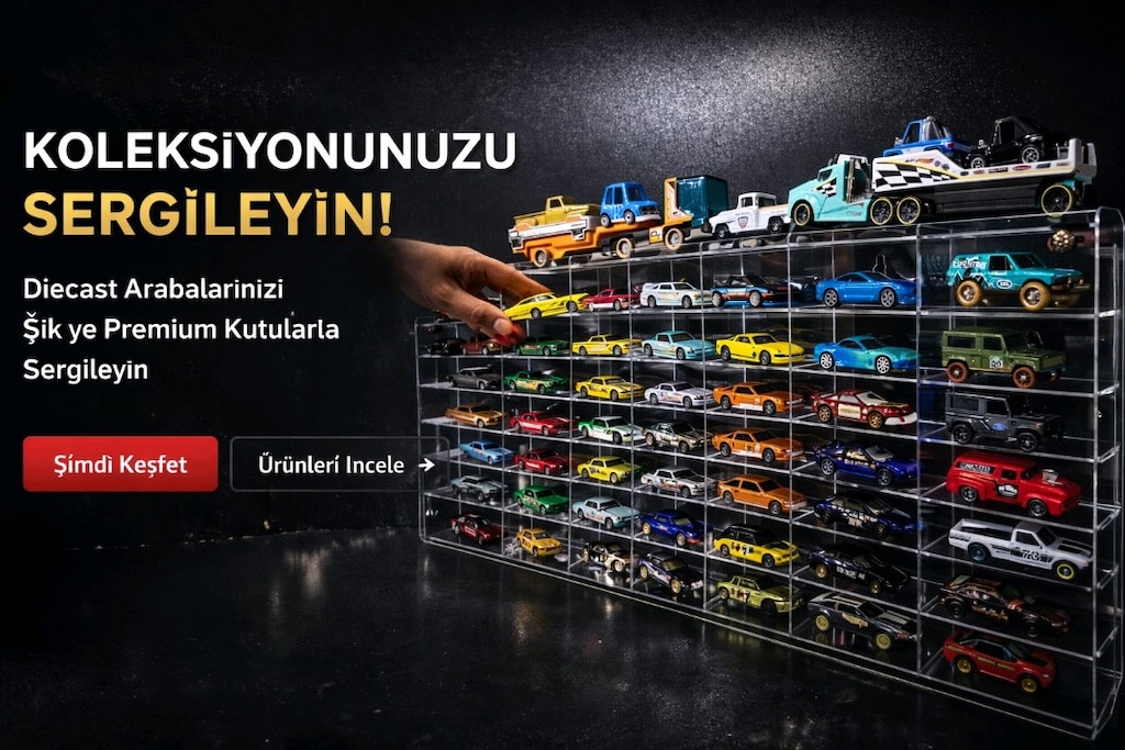 49lu Şeffaf 1/64 ölçekli Kapaklı koleksiyon araba rafı araç standi ser - 6