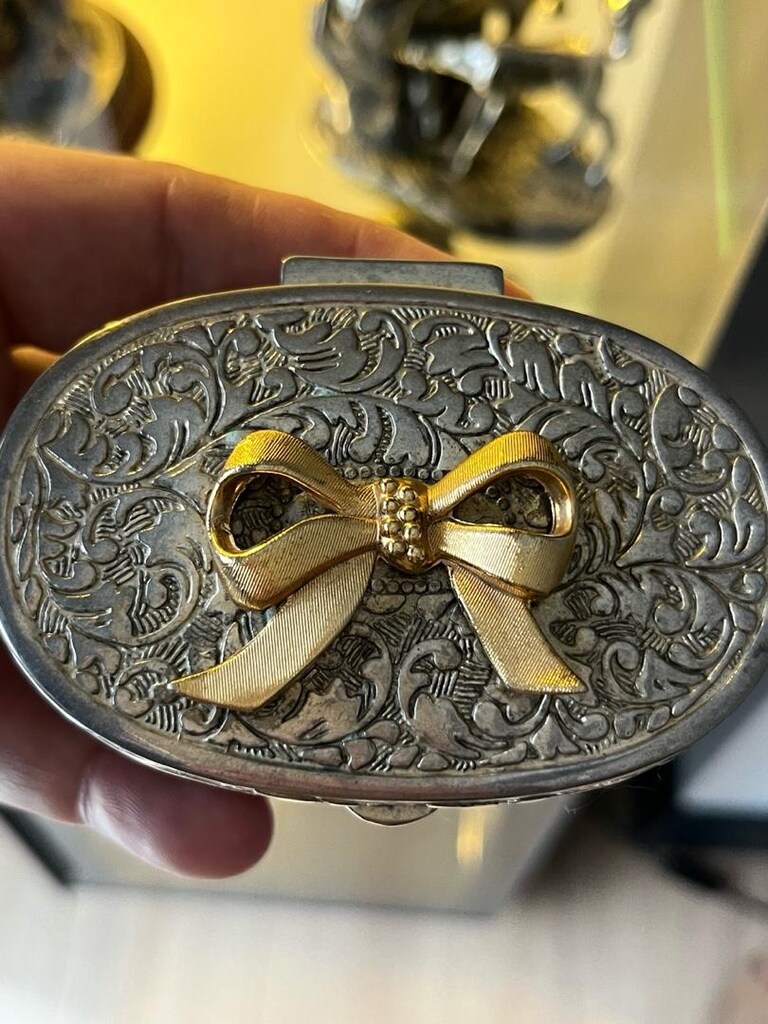 vintage gümüş kaplama takı kutusu - 4