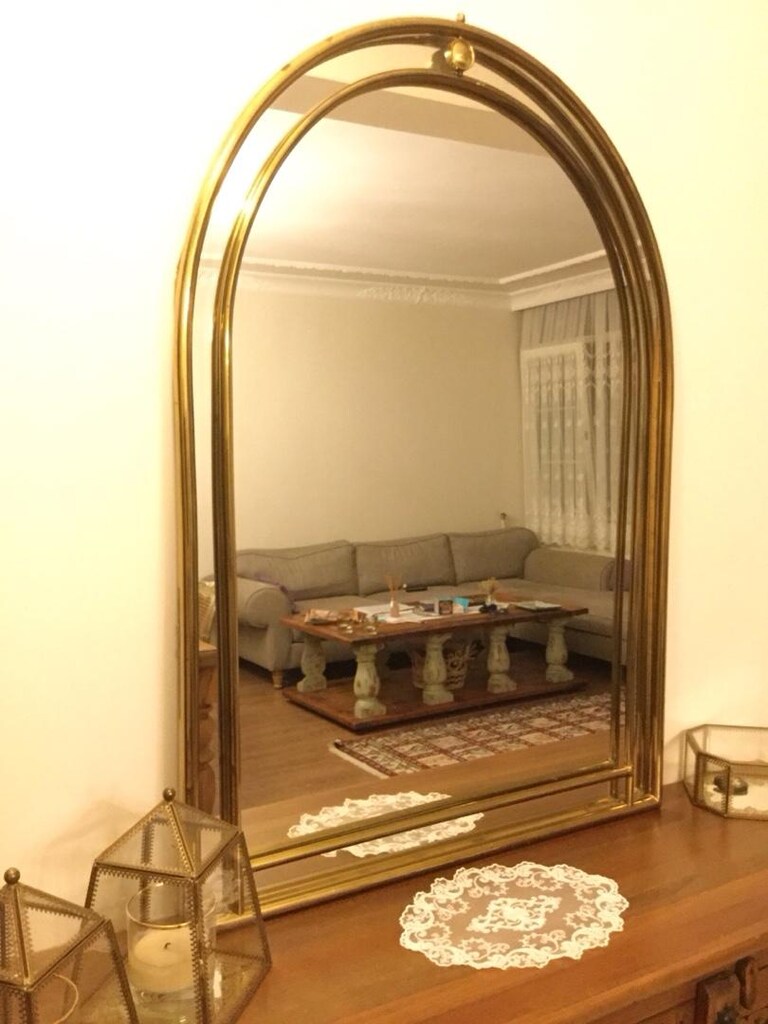 Vintage Pirinç Büyük Boy Ayna - 6