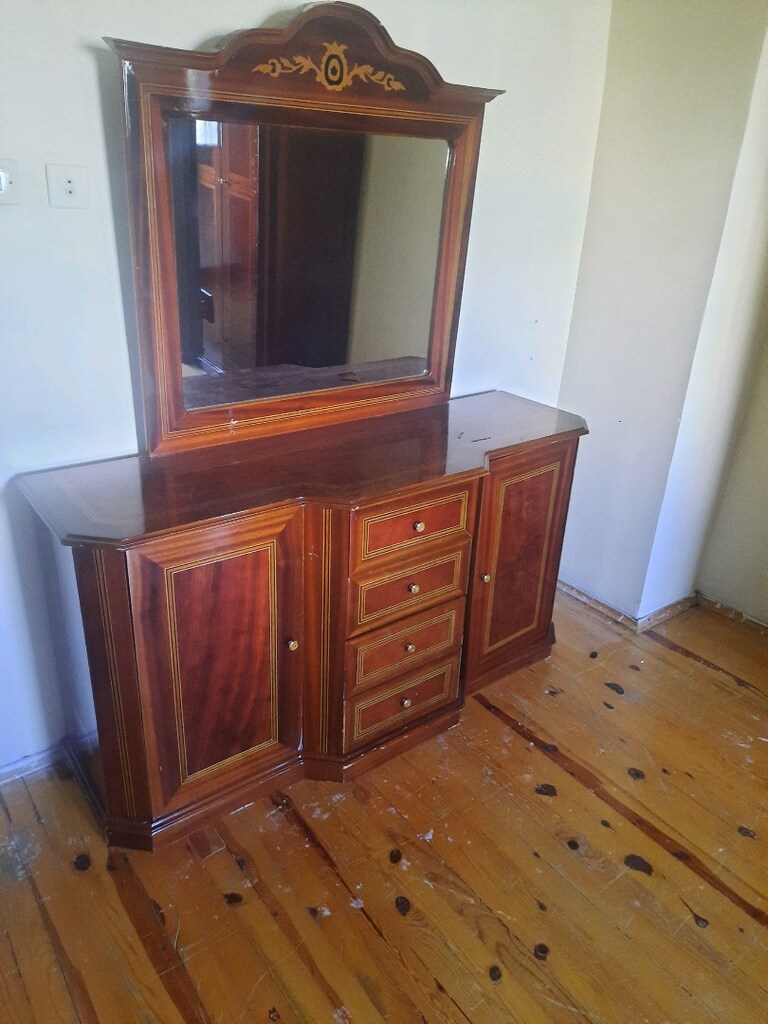 90x190 baza, yatak ,başlık ve tuvalet masası, komidin - 3
