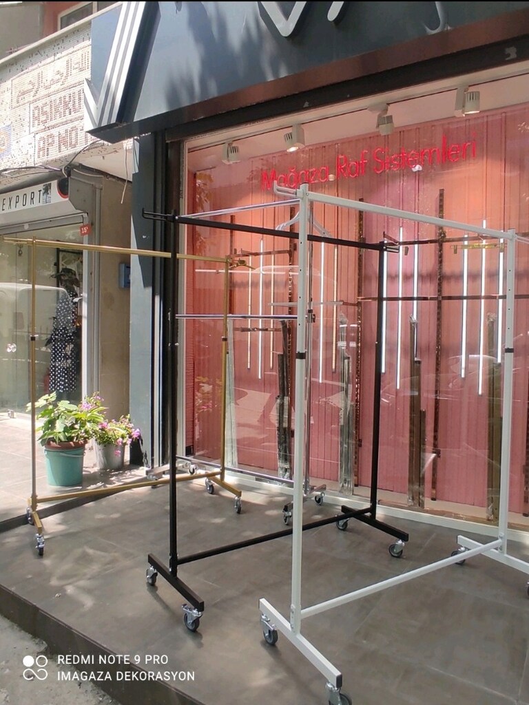 Tekerlekli Askılık Stand Eşek,Elbise Askısı Standı,Ayaklı Askılık Stan - 16