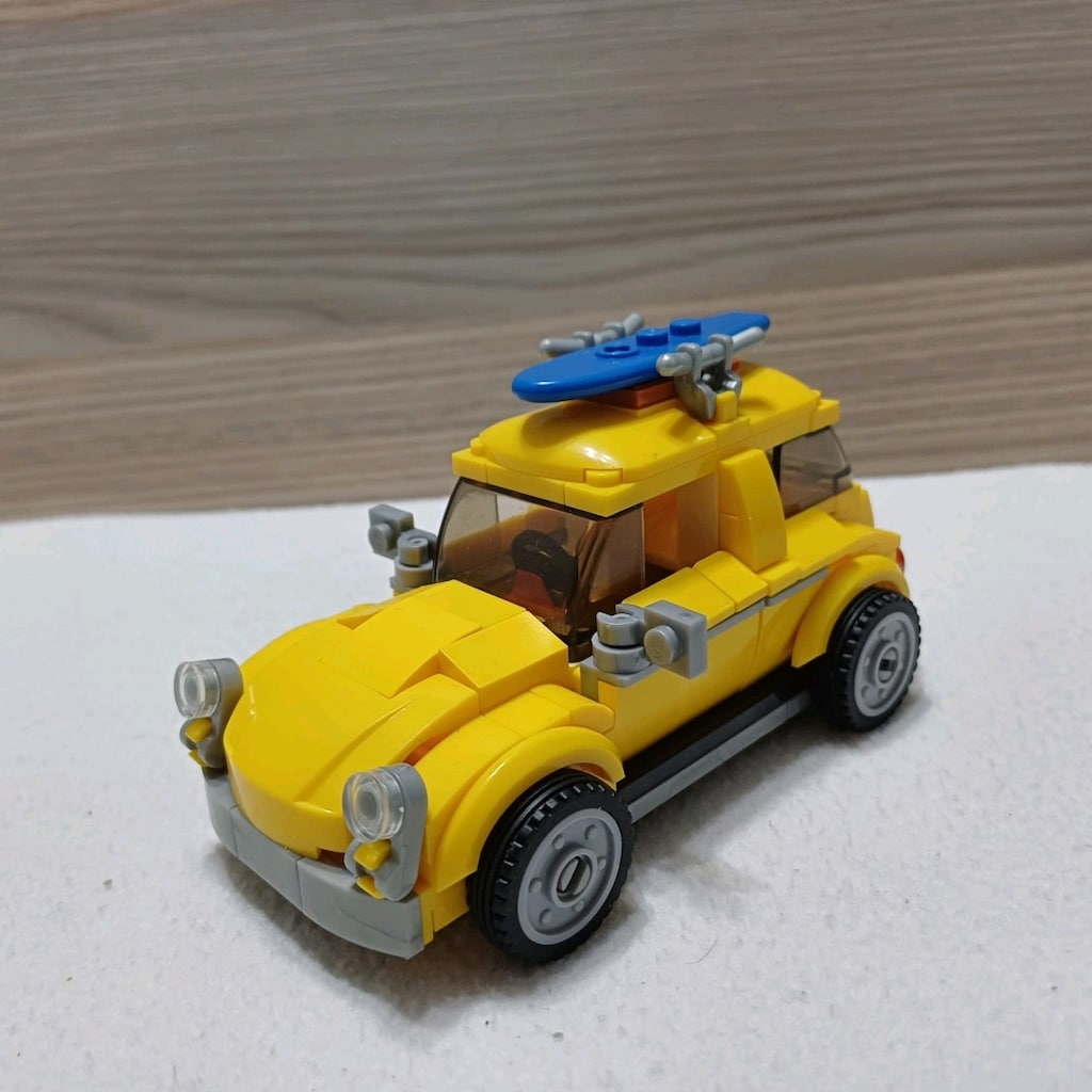 LEGO Uyumlu Nostaljik Sarı Vosvos & Sörfçü Figür Seti |Yapım Kılavuzlu - 3
