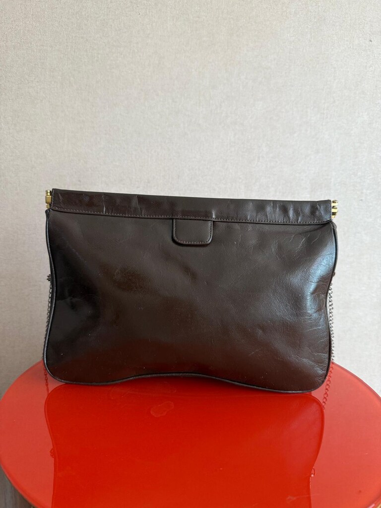 Vintage Susan Gail %100 Yılan Derisi Bileklik El Çantası (240)