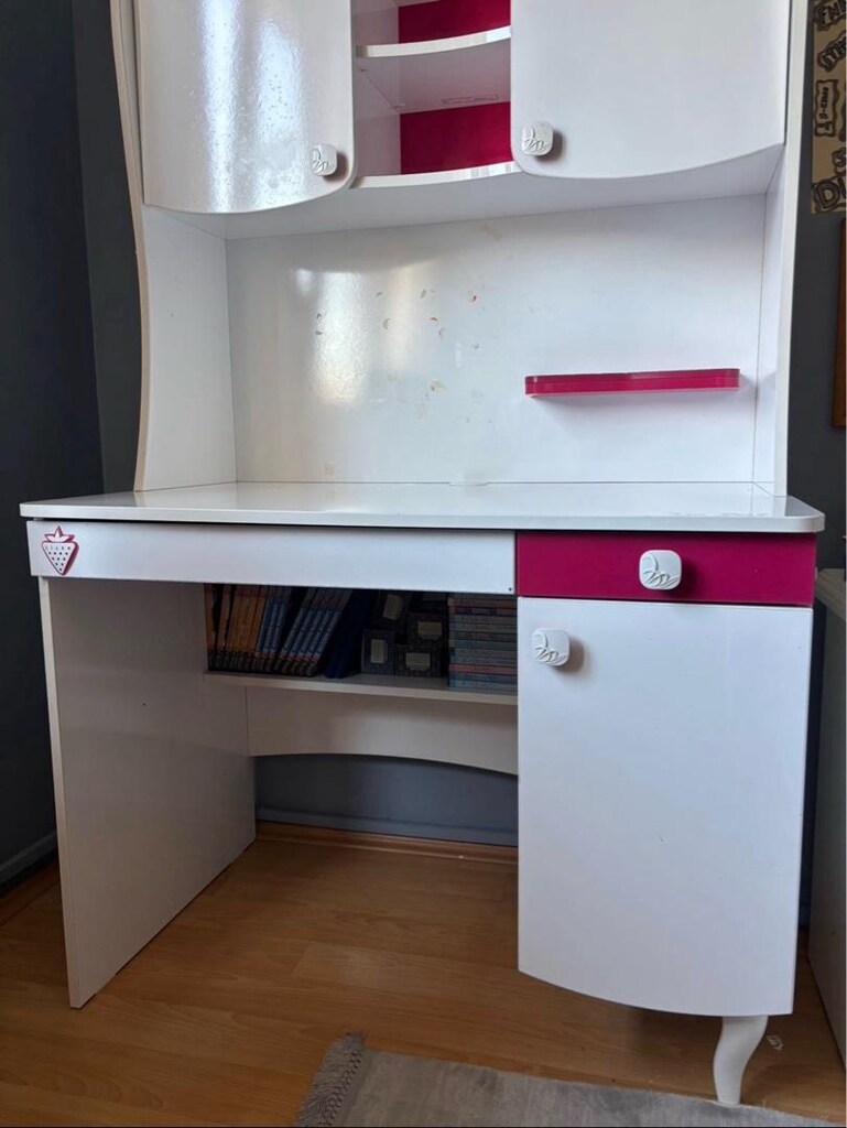çilek mobilya kitaplıklı çalışma masası - 3