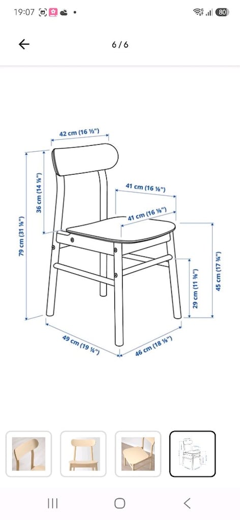 Ikea Rönninge Ahşap Sandalye (4 Adet) - 7