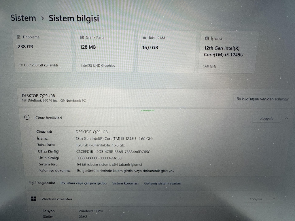 HP ELİTBOOK İ5 12. NESİL 16 GB RAM 256 NVME - 4