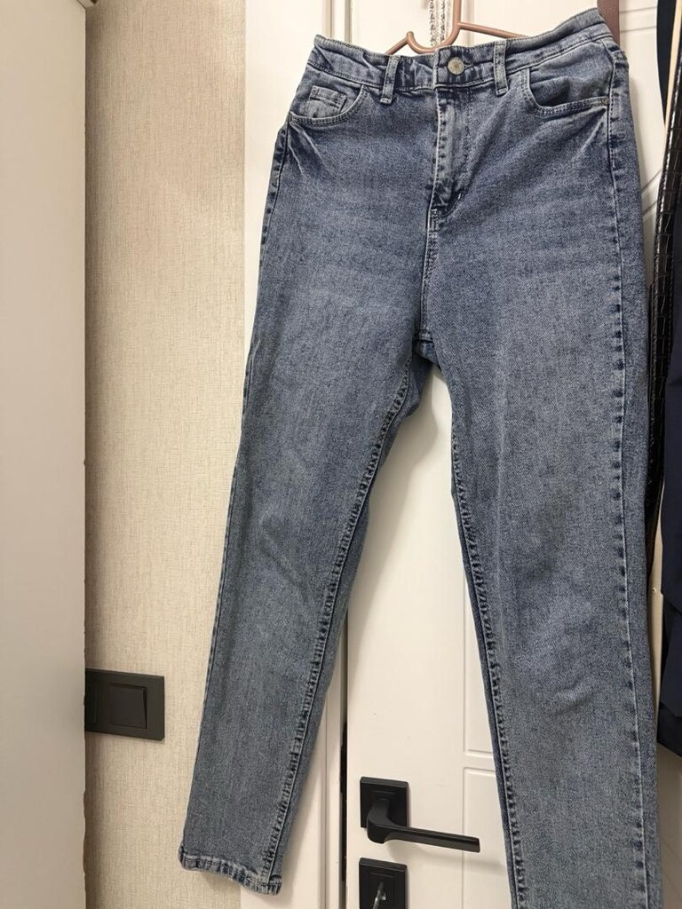 Yüksek Bel Açık Mavi Denim Jean - 3