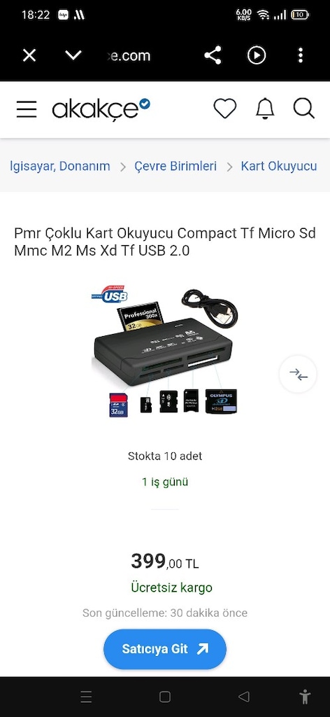 Çoklu Kart Okuyucu Compact Tf Micro Sd Mmc M2 Ms Xd Tf USB 2.0 - 2