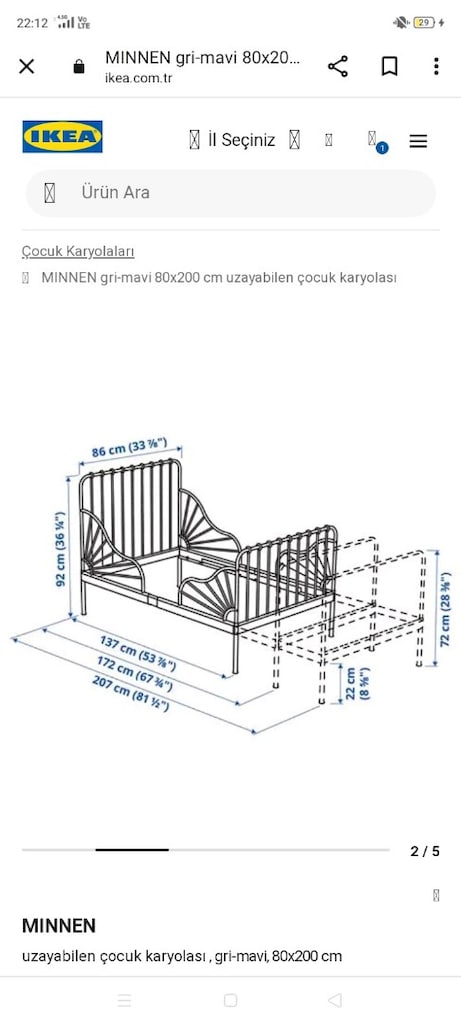 ikea ferforje karyola - 2