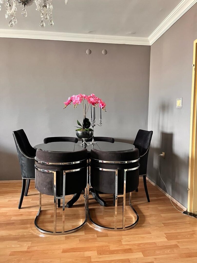 4lü krom berjer sandalye - 2