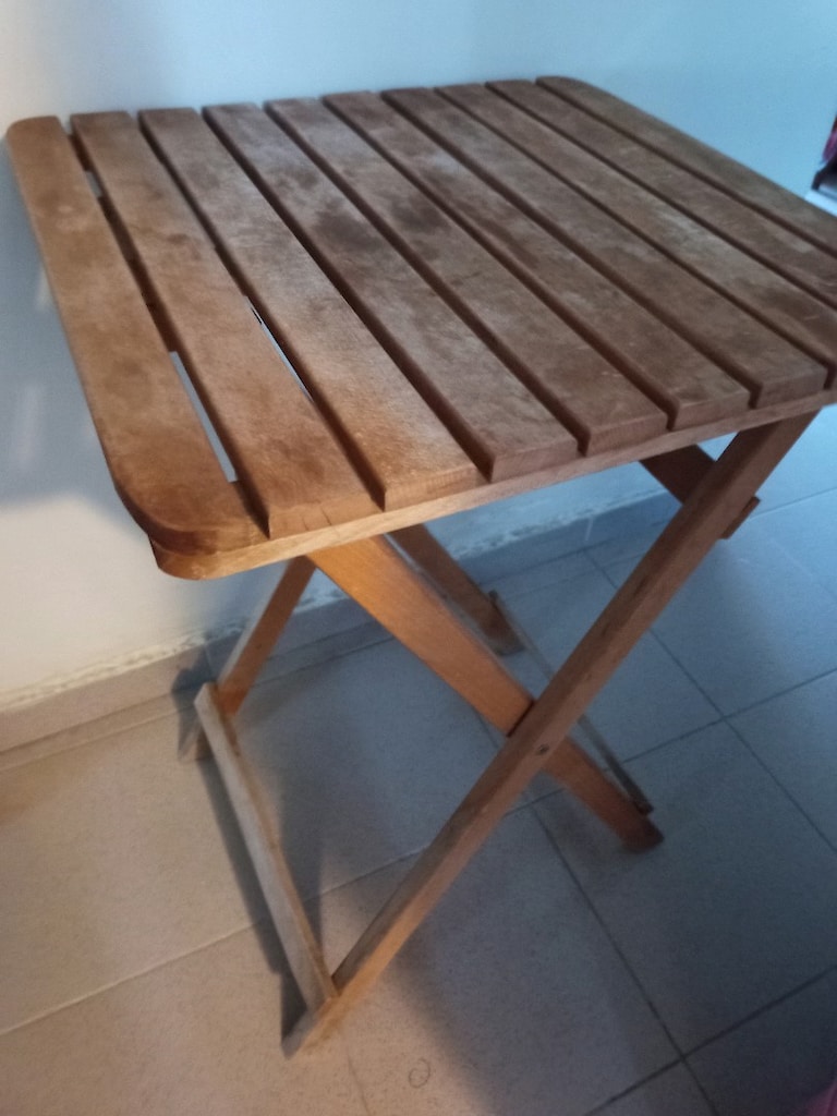 Katlanır Ahşap Masa Tahta Masa Balkon Masası Katlanabilen Masa Masif - 2