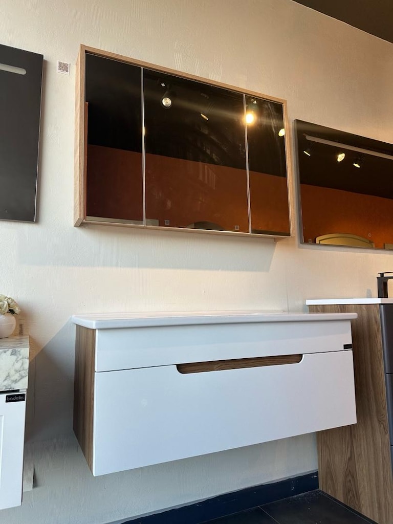 Mat Beyaz Lake 100 cm Outlet Banyo Dolabı - 2