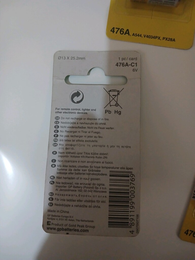 Gp 476A 6 Volt Alkalin Pil (4LR44) Açıklama Bölümünü Okuyunuz - 2