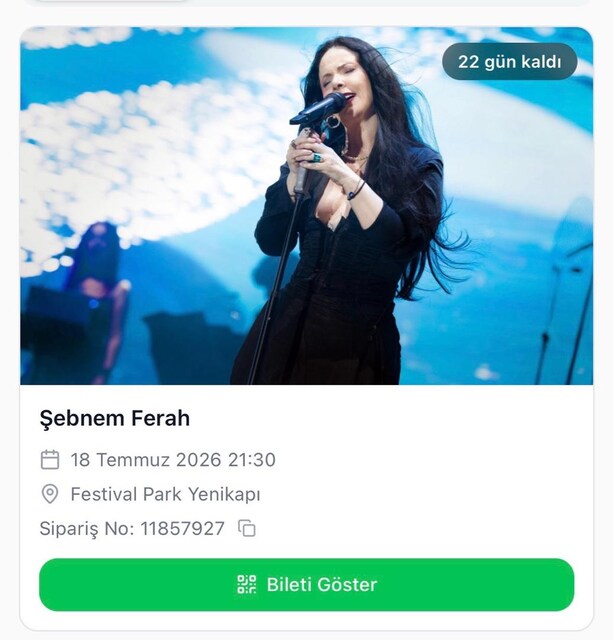 şebnem ferah yenikapı diamond bilet