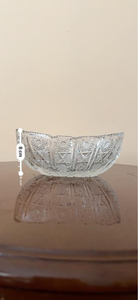Vintage Cam / Kristal Kesme Desen 3'lü Sunum ve Servis Seti - 5