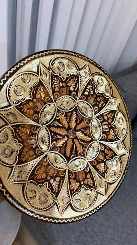 bakır işlemeli dekor tabak - 4