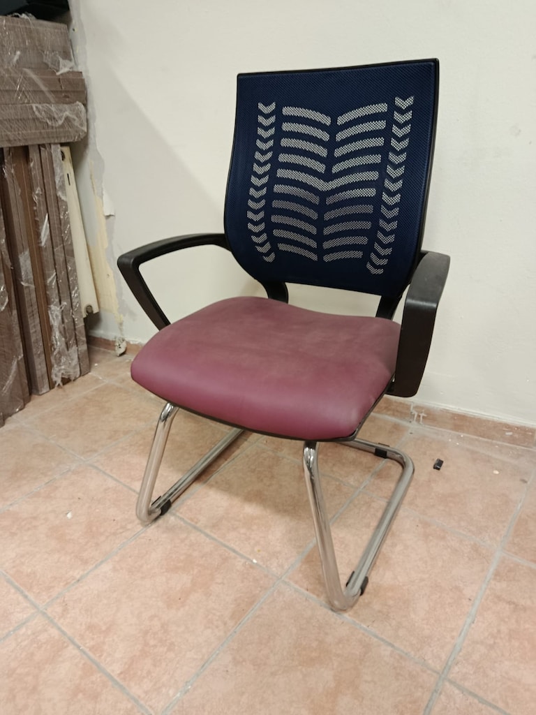 KLAS OFİS ÜSKÜDAR MOR DERİ FİLELİ MİSAFİR BEKLEME SANDALYESİ - 3