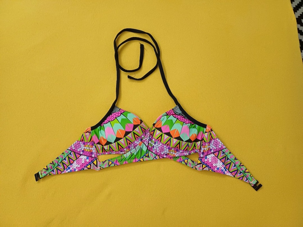 Renkli Geometrik Desenli Bikini Üstü - 2