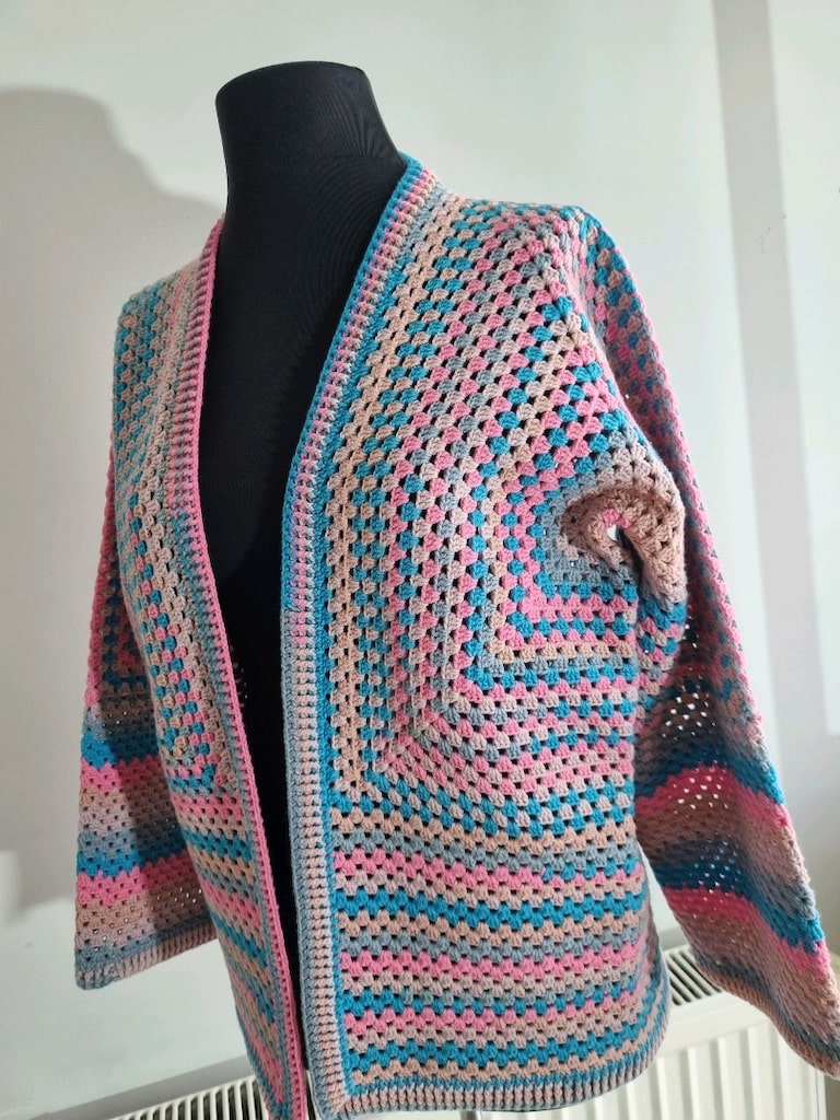 Batik Pamuklu El Örgüsü Hırka - 5