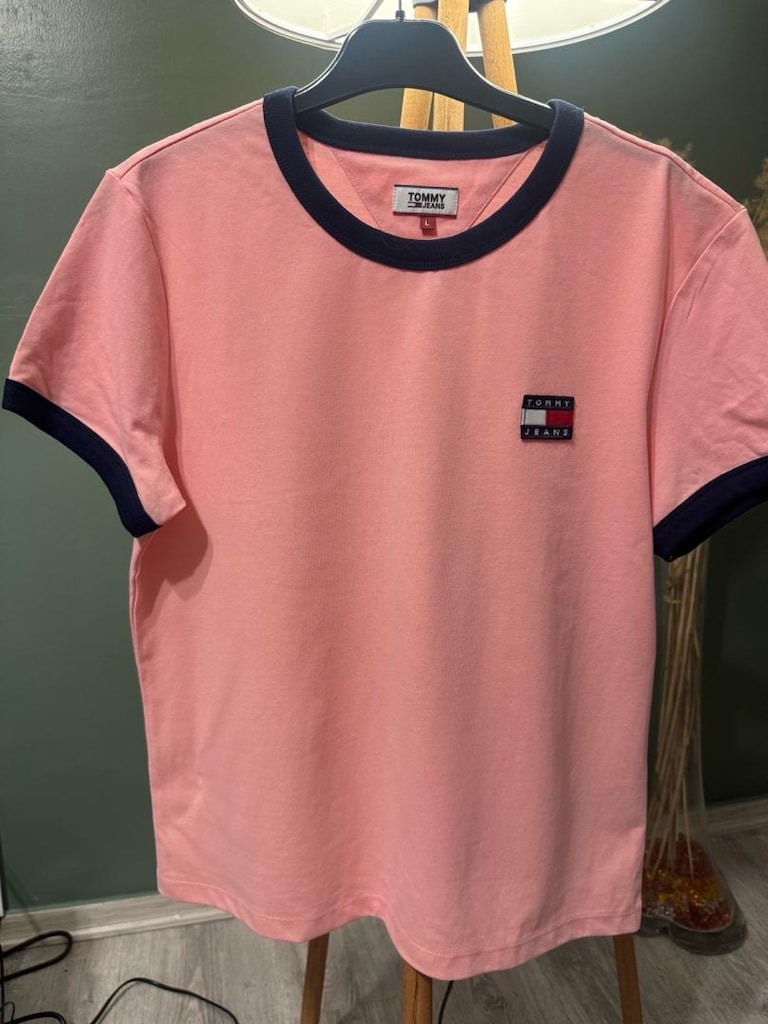 tommy pembe üst bluz tişört sıfır ürün - 2