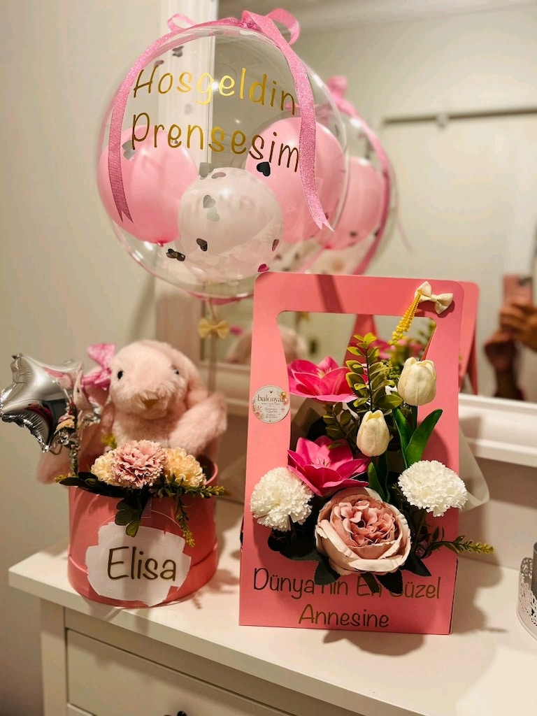 peluş tavşan ,balon içinde tavşan hediyelik ürünler - 4