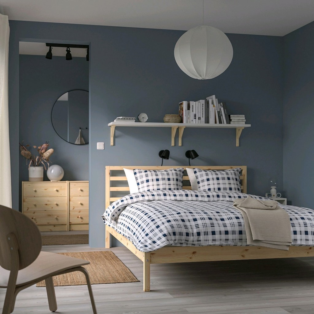 ikea doğal ahşap çift kişilik karyola - 2