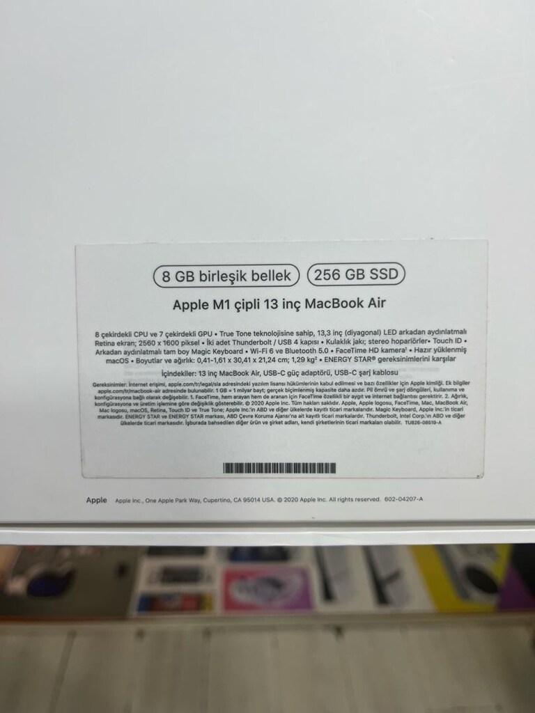 MacBook Air M1 2020 model 8 Gb rem 256 Gb Ssd KUTU FATURA MEVCUT ilk g - 4