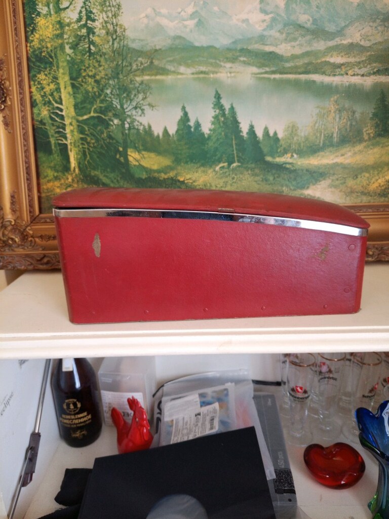 Vintage Deri Ekmek Kutusu / Depolama Kutusu - 3