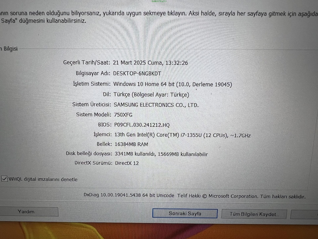 SAMSUNG GALAXY BOOK İ7 13. NESİL 16 GB RAM 512 M2SSD - 7
