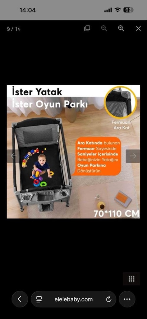 Eleele 5 in 1 anne yanı park yatak - 5