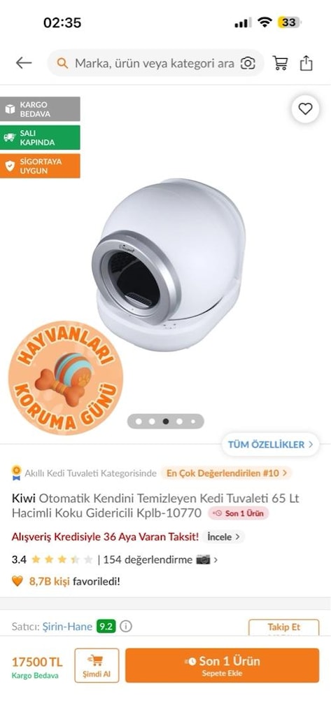Kiwi Akıllı Kedi Tuvaleti - 4