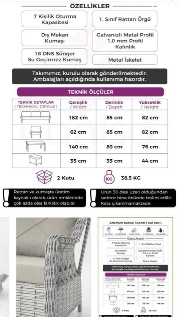 Bahçe Mobilya Seti Oturma Grubu - 2