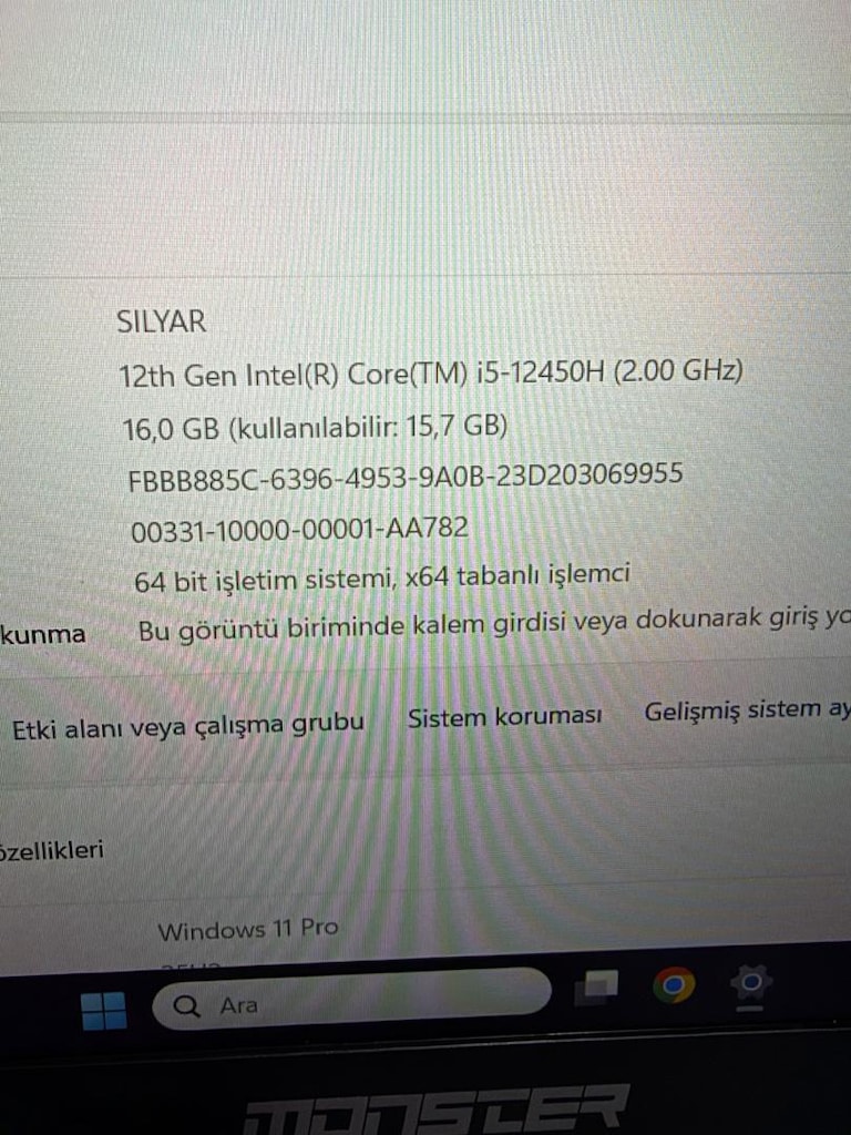 MONSTER i5 12.NESİL 2 YIL GARANTİLİ HATASIZ SIFIR GİBİ - 3