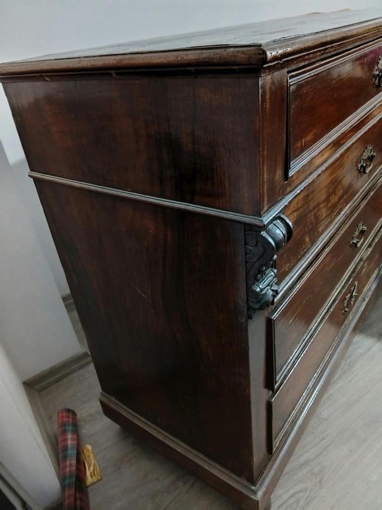 Fransız Tarzı Eski Ahşap Şifonyer – 4 Çekmeceli - 3