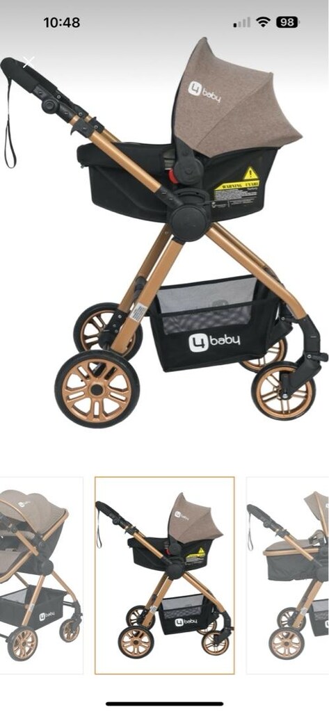 4 baby bebek arabası gri puset dahil - 2