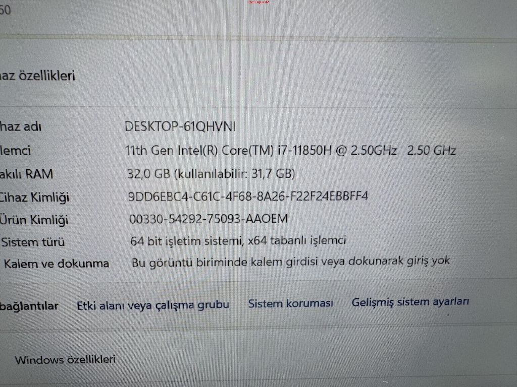 DELL PRECİSİON WORKSTATİON İ7 11. NESİL 32 GB RAM 512 NVME - 4