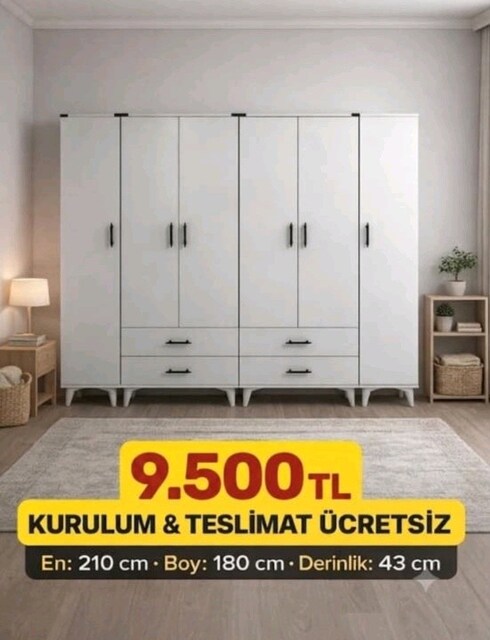 6 KAPILI DOLAP GARDROP İMALATTAN SIFIR ÜRÜNLER KAPIDA ÖDEME İLE
