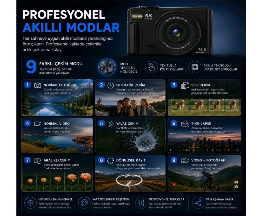 Dijital Fotoğraf Makinesi 64gb sd kart hediyeli - 4