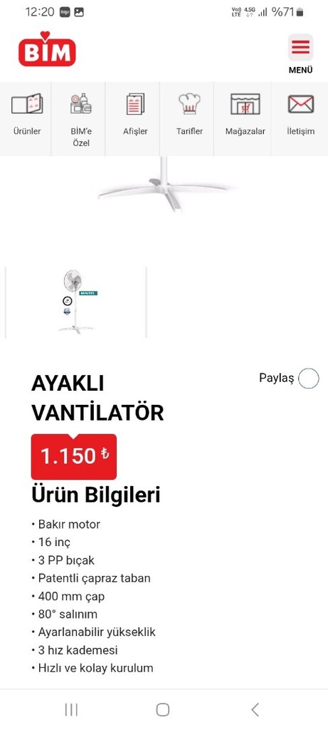 AYAKLI VANTİLATÖR KUMTEL - 3