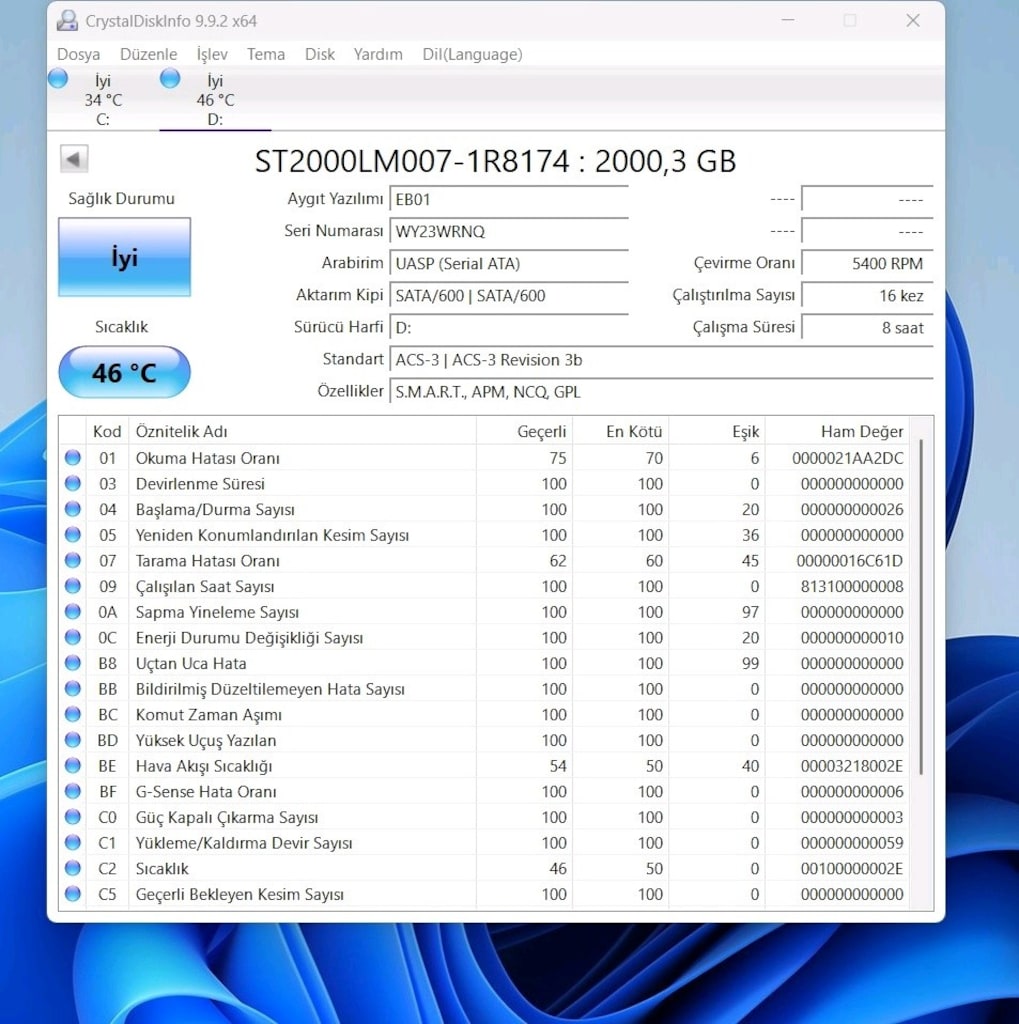 2 TB Seagate Expansion Harici HDD – FULL TESTLİ, 0 BAD SECTOR. - 7