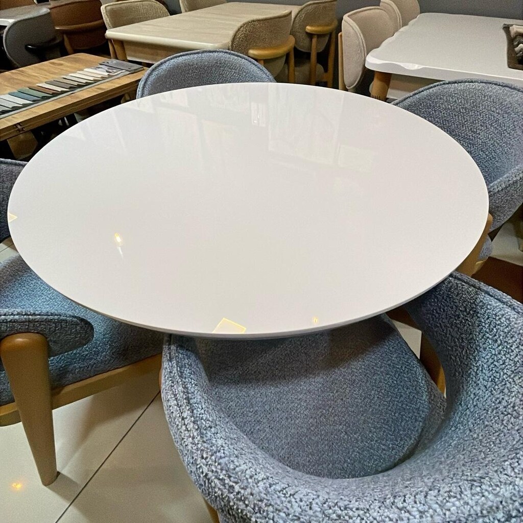 100 cm High Gloss Masa Takımı – 4 Hera Sandalye - 6
