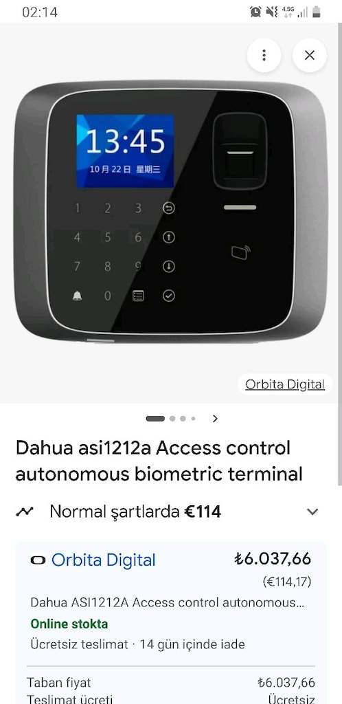 dahua parmak okuyucu geçiş sistemi - 5