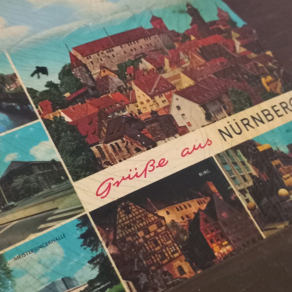Vintage ahşap üzeri Nürnberg tablo - 8