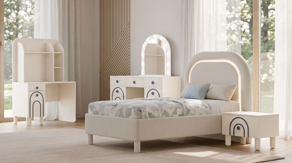 Sıfır ,%100 MDF - Çocuk / Genç Odası 3 Kapılı Gardırop - Aytaşı - 3